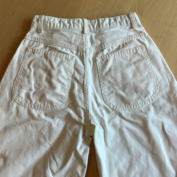 BUCK MASON High Waisted Wide Leg Twill Denim White Jean Pant - Picture 3 of 14